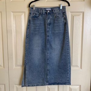 Oak + Fort Denim Midi Skirt